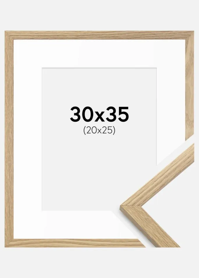 Ramme Trendy Eg 30x35 cm - Passepartout Hvid 21x26 cm