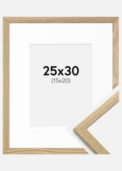 Ramme Trendy Eg 25x30 cm - Passepartout Hvid 16x21 cm