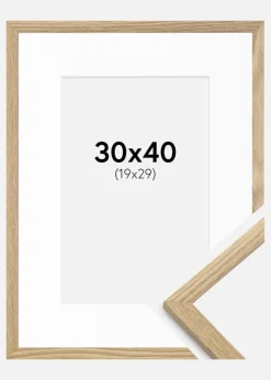 Ramme Trendy Eg 30x40 cm - Passepartout Hvid 20x30 cm