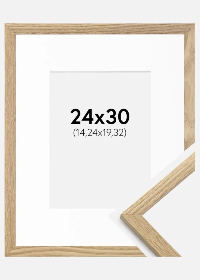 Ramme Trendy Eg 24x30 cm - Passepartout Hvid 6x8 inches