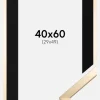 Ramme Trendy Guld 40x60 cm - Passepartout Sort 30x50 cm