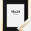 Ramme Trendy Guld 18x24 cm - Passepartout Sort 13x17 cm