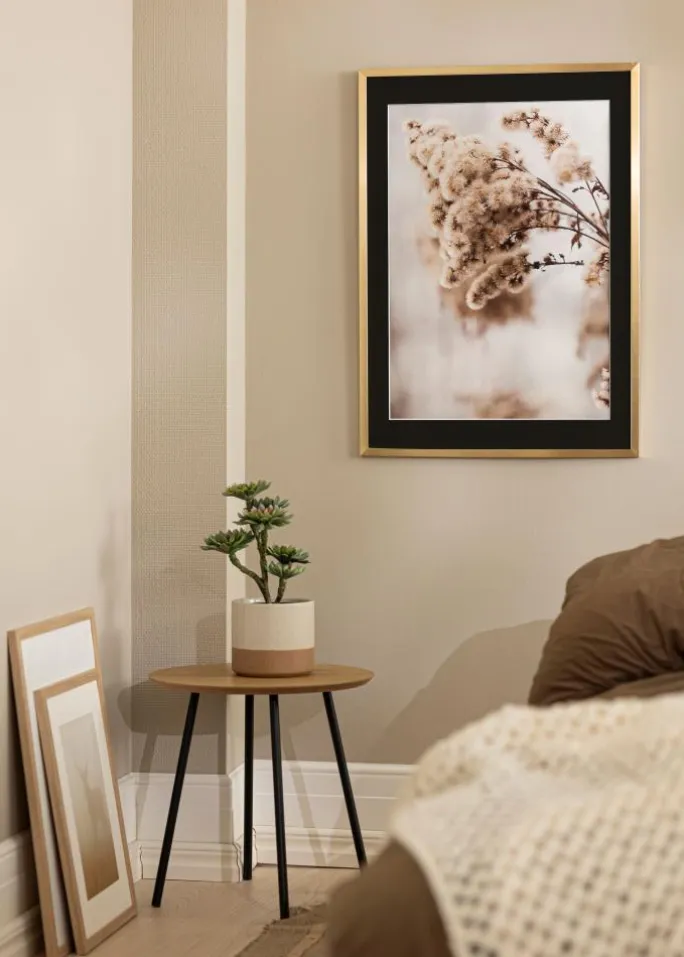 Ramme Trendy Guld 20x30 cm - Passepartout Sort 10x20 cm