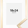 Ramme Trendy Guld 18x24 cm - Passepartout Hvid 13x18 cm