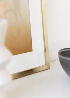 Ramme Trendy Guld 13x18 cm - Passepartout Hvid 9x12 cm