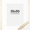 Ramme Trendy Guld 35x50 cm - Passepartout Hvid 9x12 inches