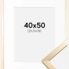 Ramme Trendy Guld 40x50 cm - Passepartout Hvid 27,5x37 cm