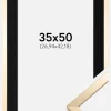 Ramme Trendy Guld 35x50 cm - Passepartout Sort 10x15 inches