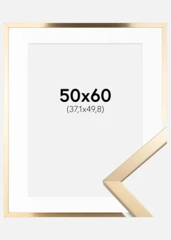 Ramme Trendy Guld 50x60 cm - Passepartout Hvid 15x20 inches