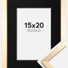 Ramme Trendy Guld 15x20 cm - Passepartout Sort 4x6 inches