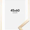 Ramme Trendy Guld 45x60 cm - Passepartout Hvid 35x50 cm