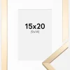 Ramme Trendy Guld 15x20 cm - Passepartout Hvid 10x15 cm