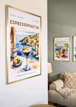 Ramme Trendy Guld 50x60 cm - Passepartout Hvid 35x45 cm