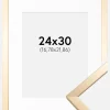 Ramme Trendy Guld 24x30 cm - Passepartout Hvid 7x9 inches