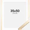 Ramme Trendy Guld 35x50 cm - Passepartout Hvid 30x35 cm