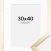 Ramme Trendy Guld 30x40 cm - Passepartout Hvid 21x30 cm