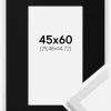 Ramme Trendy Hvid 45x60 cm - Passepartout Sort 12x18 inches