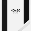 Ramme Trendy Hvid 40x60 cm - Passepartout Sort 25x50 cm