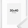 Ramme Trendy Hvid 30x40 cm - Passepartout Hvid 18x27 cm