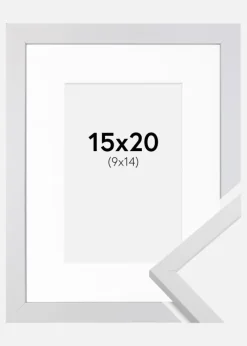 Ramme Trendy Hvid 15x20 cm - Passepartout Hvid 10x15 cm