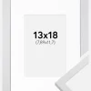 Ramme Trendy Hvid 13x18 cm - Passepartout Hvid 3,5x5 inches