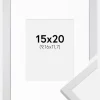 Ramme Trendy Hvid 15x20 cm - Passepartout Hvid 4x5 inches