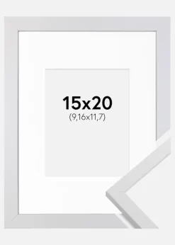 Ramme Trendy Hvid 15x20 cm - Passepartout Hvid 4x5 inches