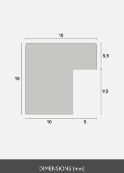 Ramme Trendy Hvid 20x30 cm - Passepartout Sort 15x21 cm (A5)