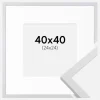 Ramme Trendy Hvid 40x40 cm - Passepartout Hvid 25x25 cm