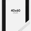 Ramme Trendy Hvid 40x60 cm - Passepartout Sort 30x50 cm