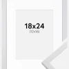 Ramme Trendy Hvid 18x24 cm - Passepartout Hvid 13x17 cm