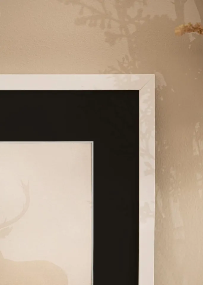 Ramme Trendy Hvid 40x50 cm - Passepartout Sort 30x40 cm