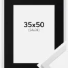 Ramme Trendy Hvid 35x50 cm - Passepartout Sort 25x35 cm
