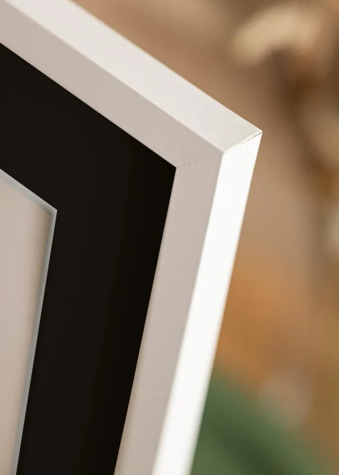 Ramme Trendy Hvid 35x50 cm - Passepartout Sort 25x35 cm