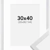 Ramme Trendy Hvid 30x40 cm - Passepartout Hvid 21x29,7 cm (A4)