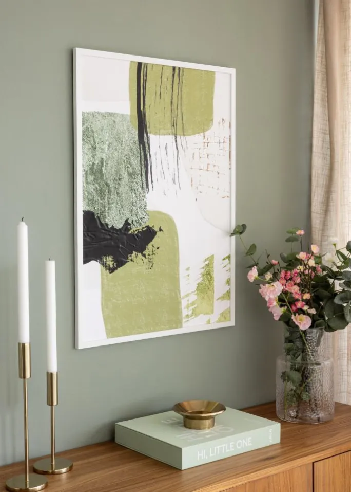 Ramme Trendy Hvid 50x70 cm - Passepartout Hvid 16x24 inches