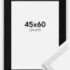 Ramme Trendy Hvid 45x60 cm - Passepartout Sort 35x50 cm