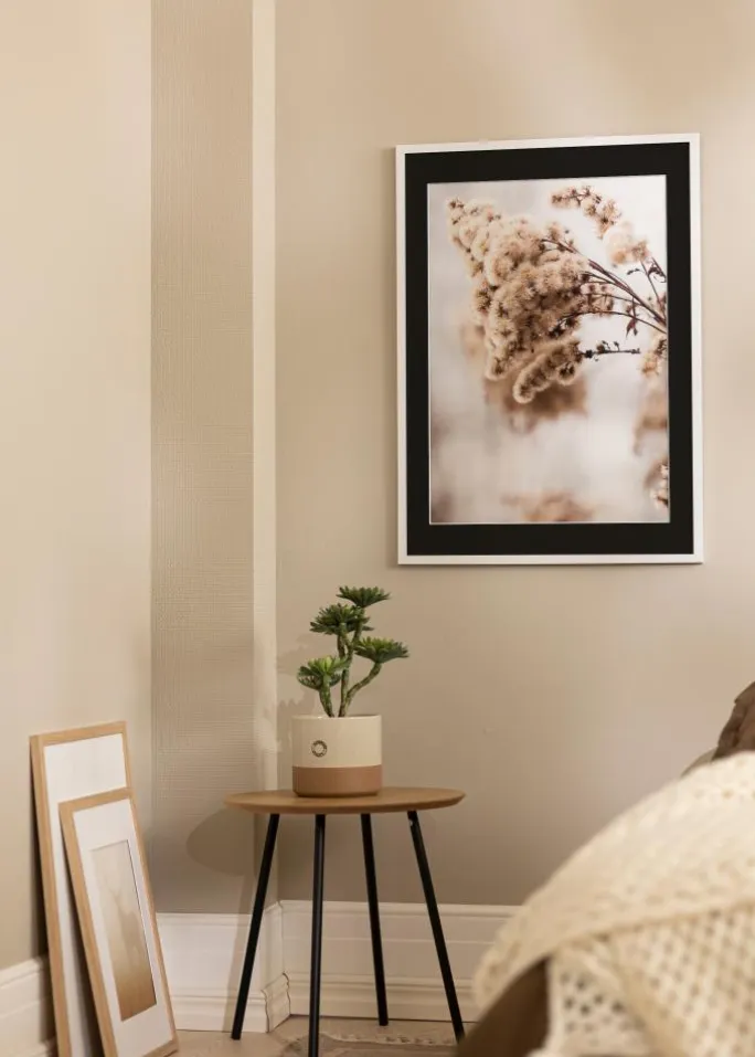 Ramme Trendy Hvid 40x50 cm - Passepartout Sort 27x35 cm