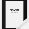 Ramme Trendy Hvid 35x50 cm - Passepartout Sort 10x15 inches