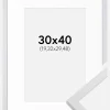 Ramme Trendy Hvid 30x40 cm - Passepartout Hvid 8x12 inches