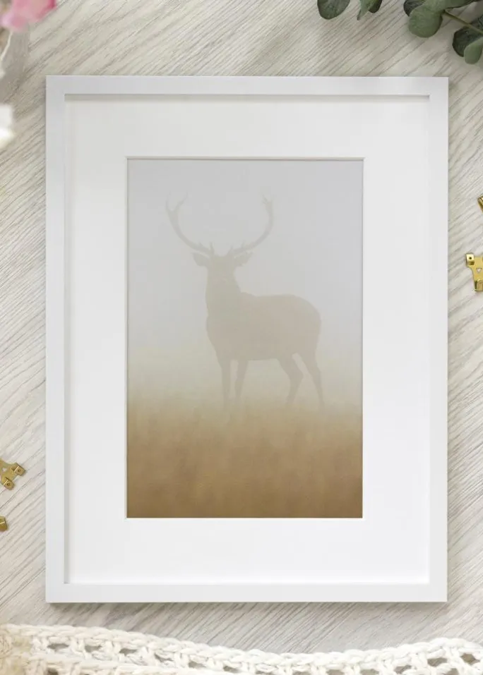 Ramme Trendy Hvid 30x40 cm - Passepartout Hvid 8x12 inches