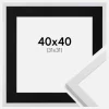 Ramme Trendy Hvid 40x40 cm - Passepartout Sort 32x32 cm