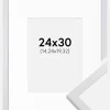 Ramme Trendy Hvid 24x30 cm - Passepartout Hvid 6x8 inches
