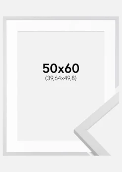 Ramme Trendy Hvid 50x60 cm - Passepartout Hvid 16x20 inches