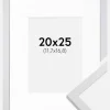 Ramme Trendy Hvid 20x25 cm - Passepartout Hvid 5x7 inches