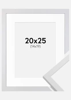 Ramme Trendy Hvid 20x25 cm - Passepartout Hvid 15x20 cm