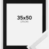Ramme Trendy Hvid 35x50 cm - Passepartout Sort 30x35 cm