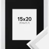 Ramme Trendy Hvid 15x20 cm - Passepartout Sort 4x5 inches