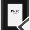 Ramme Trendy Sort 15x20 cm - Passepartout Sort 10x15 cm