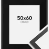 Ramme Trendy Sort 50x60 cm - Passepartout Sort 35x45 cm